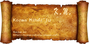 Kozma Mihály névjegykártya